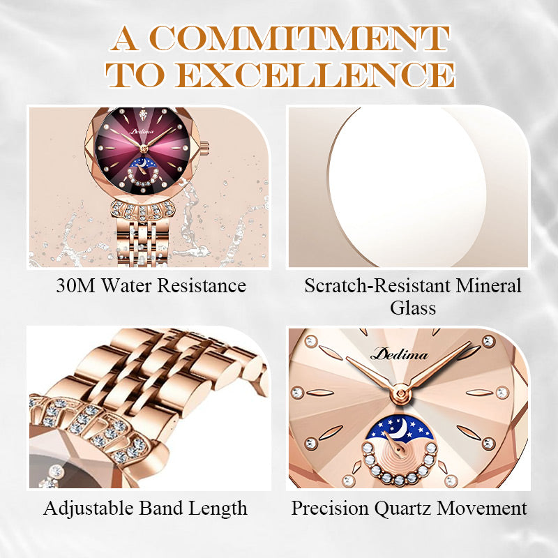🔥Women's Fashionable Diamond Moon Star Watch