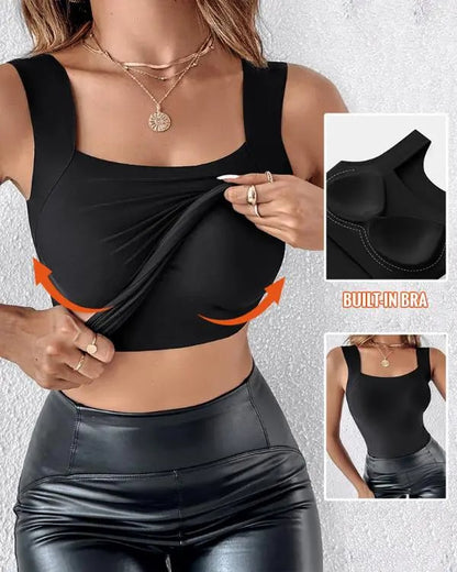 🔥Last Day 49% OFF💖Women’s U-neck Built-in Bra Shaping Tank Top