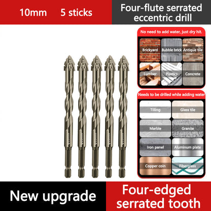 🔥2026 Hot Sale🔥High-Strength 4-Flute Serrated Eccentric Drill Bit Kit - Durable & Versatile for All DIY Projects