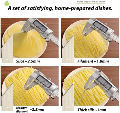 🎉4-in-1 Vegetable Slicer & Grater🥗  Dual-Guard Hand Protector with 4 Sharp Blade🔪