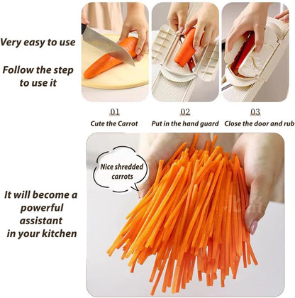 🎉4-in-1 Vegetable Slicer & Grater🥗  Dual-Guard Hand Protector with 4 Sharp Blade🔪