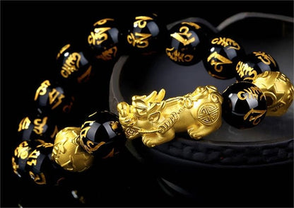 Pixiu Black Obsidian Wealth Bracelet