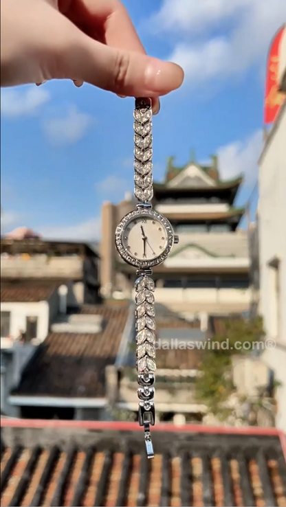 Illuminated Mother of Pearl Mermaid Women's Watch with Diamonds