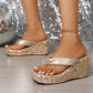 👠Women's Thick-Soled Sequined Flip-Flops