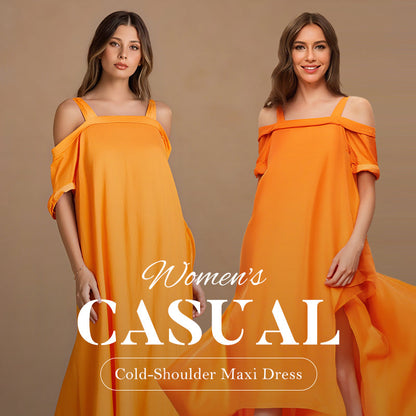 💃Women's Cold Shoulder Casual Maxi Dress