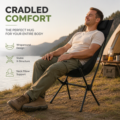 Rock Anywhere Instantly! No-Sag 113kg Foldable Camping Chair