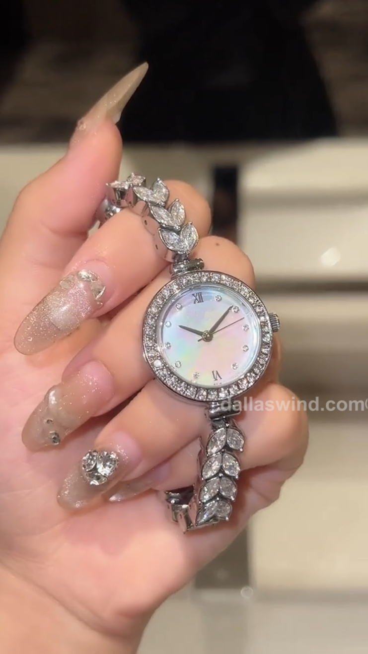 Illuminated Mother of Pearl Mermaid Women's Watch with Diamonds