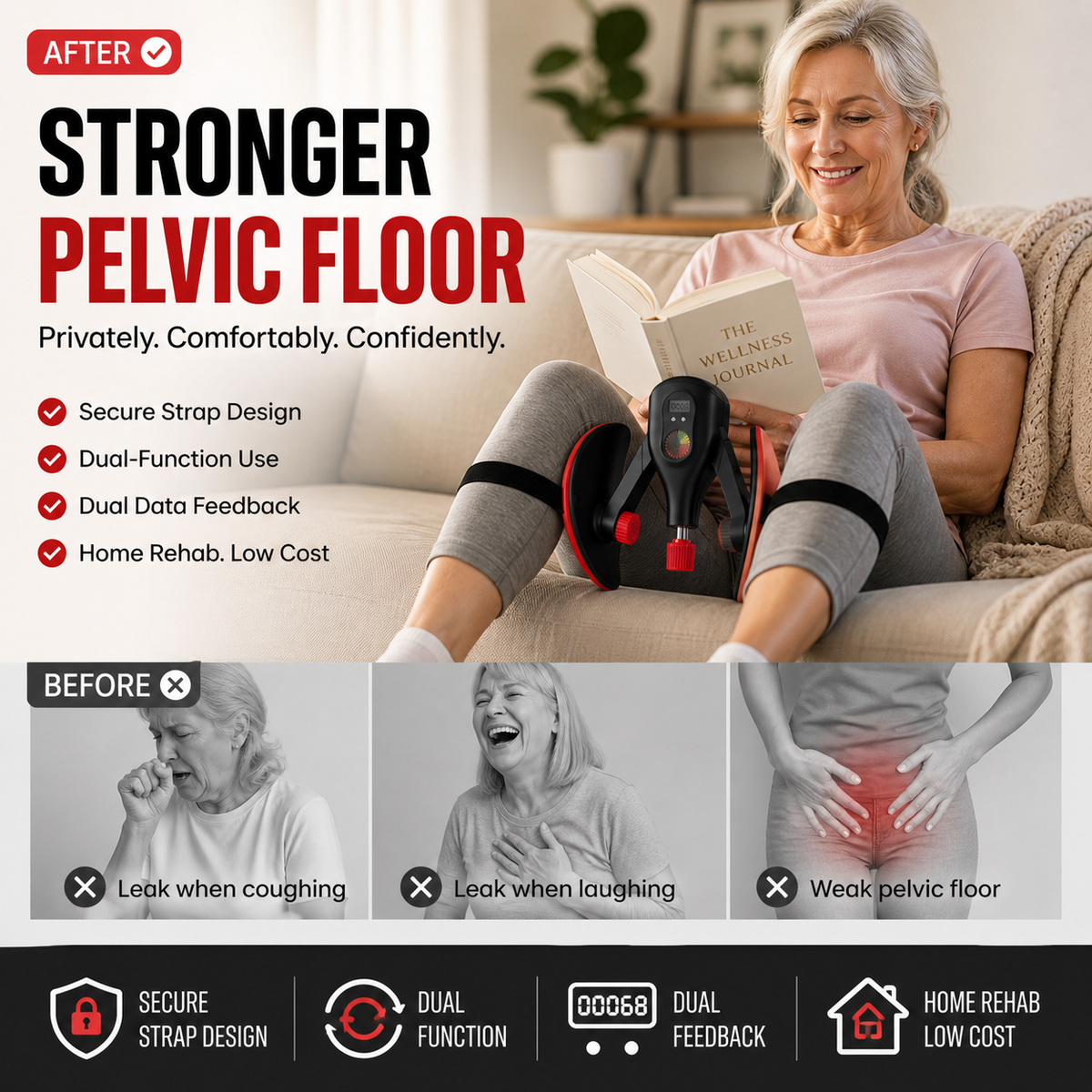 Upgraded Adjustable Multifunctional Thigh Trainer with Counter