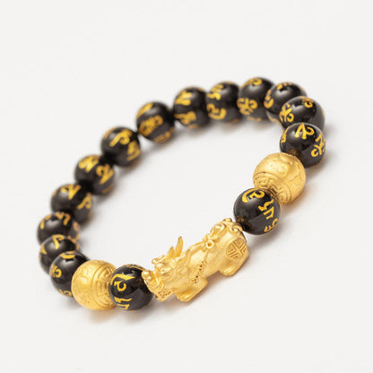 Pixiu Black Obsidian Wealth Bracelet