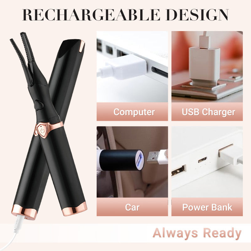 🎁2025 Rechargeable Heated Eyelash Curler for Quick Heating Curling