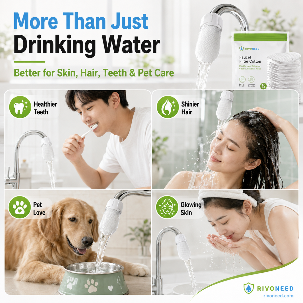 ⏰⚡50K+ SOLD!💥Anti-Splash Kitchen Faucet Cotton Filter for Sediment & Rust Removal