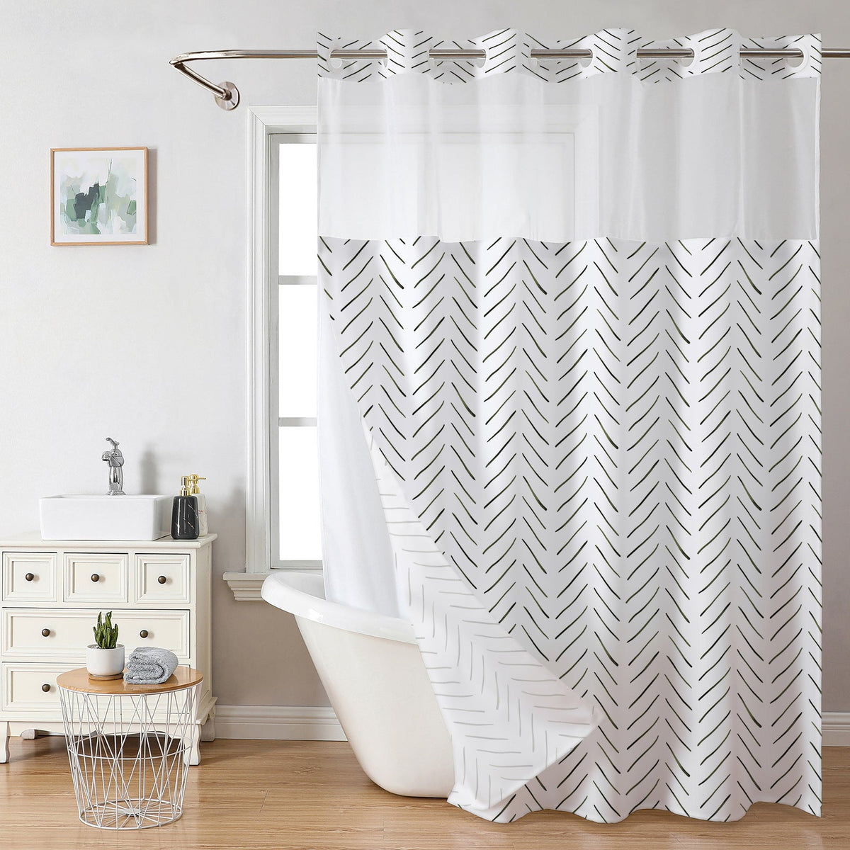 🔥Hot Sale 50% OFF🔥 Waffle Shower Curtain – Hotel Style, 180GSM, Water-Repellent, 183*190cm🚿