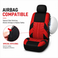 ⏳🔥LIMITED-TIME 50% OFF! ⏰Car Seat Covers for 5 Seats Universal, Fabric Breathable Car Front & Rear Seat Protectors, Airbag Compatible, Full Protection, Fits Most Cars Trucks Vans SUVs, Red Gray Black Blue Seat Covers