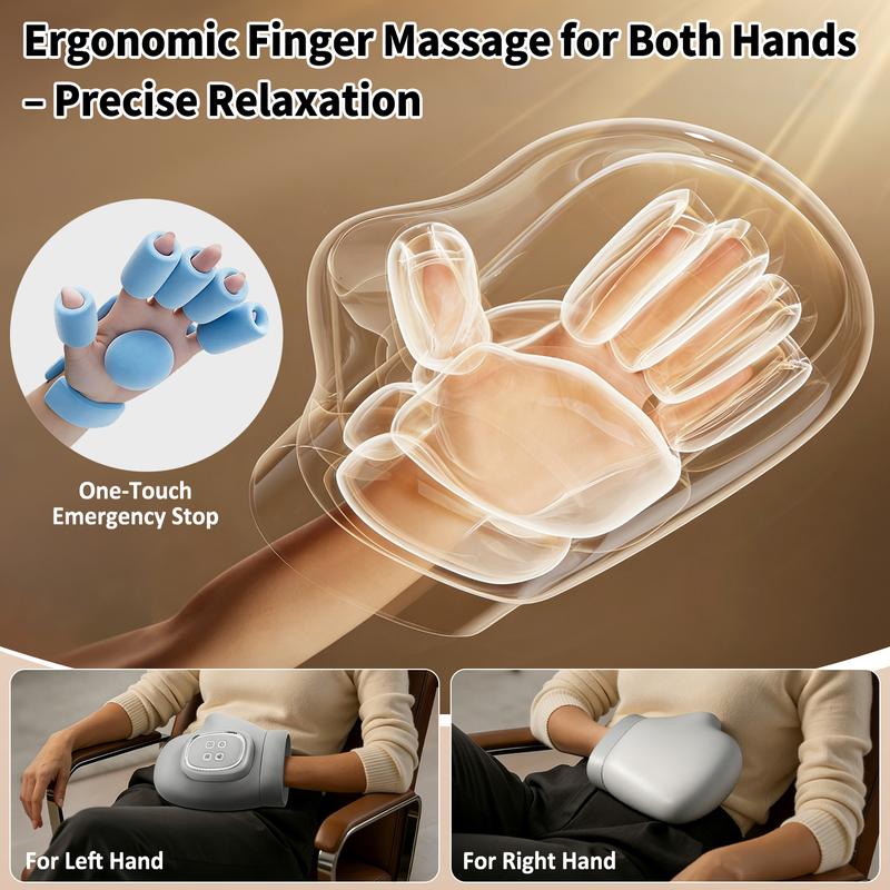 💆 Soothe Tired Hands & Wrists – Air Compression Massager with 3 Modes, 5 Intensities & Auto Timer.