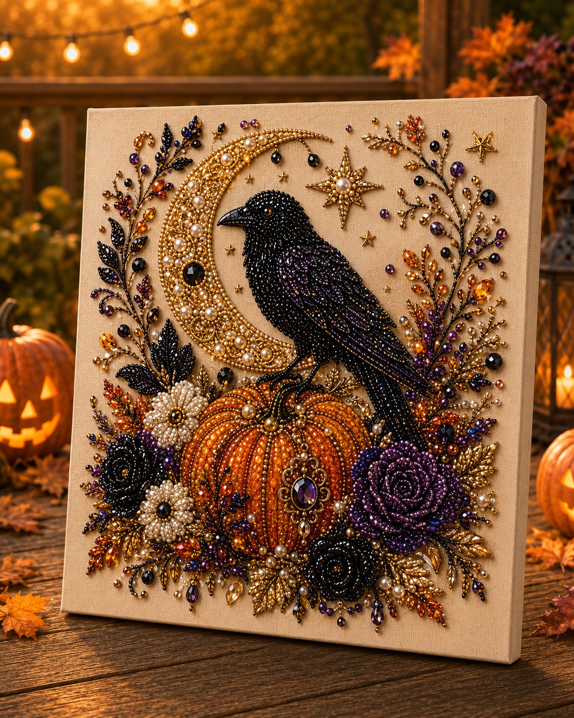 💥 Last Day 50% OFF👻✨50K+ SOLD!🎃 Halloween Pearl Art DIY Kit – No painting skills needed, just match & place pearls. Create spooky‑cute décor for a cosy autumn home! 🧵🖼️