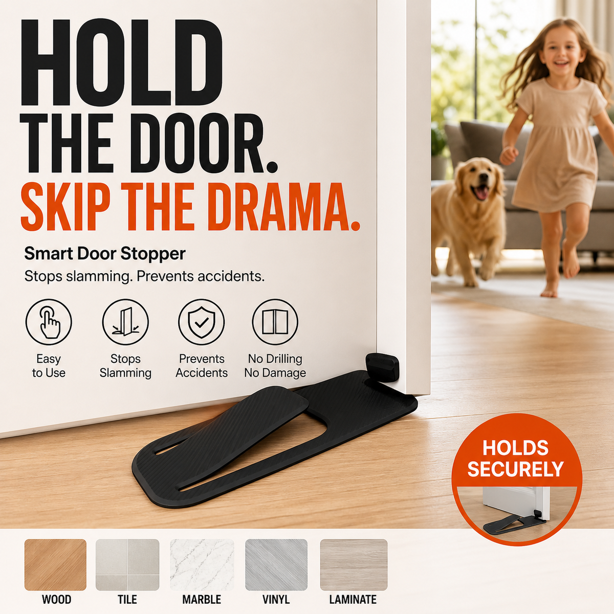 🥳2026 HOT SALE🥳💞50K+ SOLD! 🚪🎁 50% OFF! Door Stopper Protector –  No-drill, residue-free & holds doors open. Safe & simple – stock up & save! 🏠✅