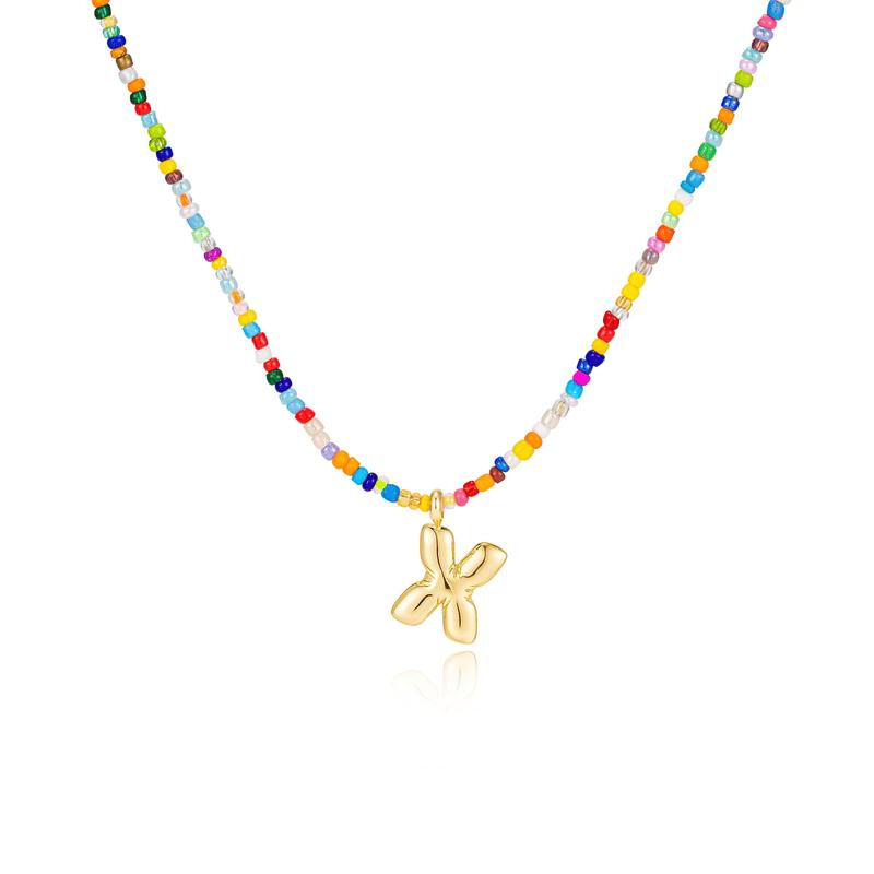 💜 Letter Beaded Necklace for Women🔤A-Z