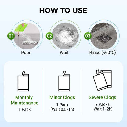 🏖️Summer Cool Deal: 50% OFF!!👍🎉Pipe-Clearing Foaming Powder – Fast-Acting Drain Unclogger & Deodorizer