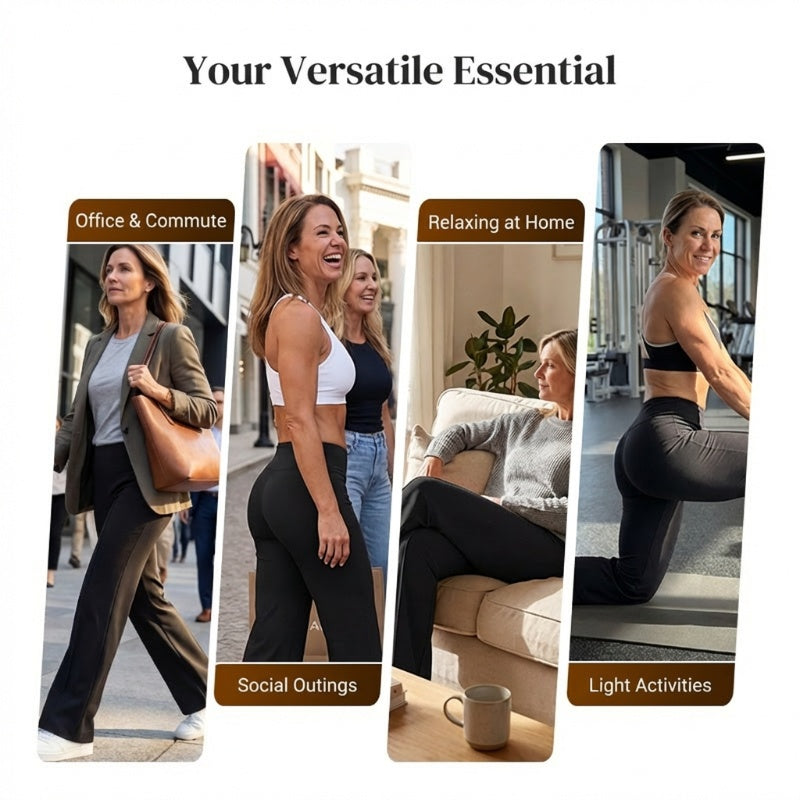 🥳2026 HOT SALE🥳💞50K+ SOLD!☕🧘‍♀️Women's High Waist Wide Leg Pants – Soft stretch fabric, gentle tummy control! Flattering fit for every shape. Easy pull-on, no tricky buttons. Your everyday essential🧵🦵