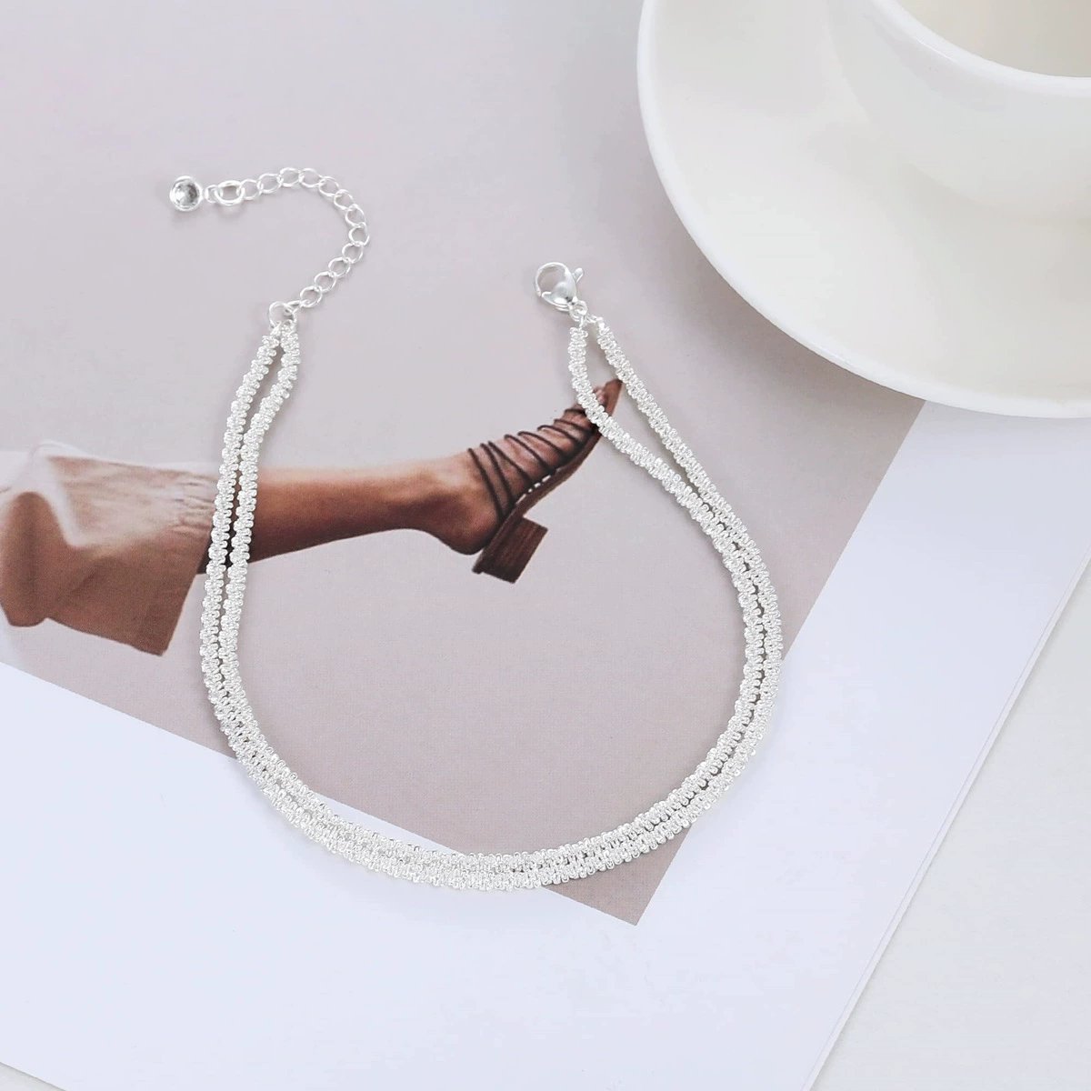 🥰Dainty Layered Waterproof Anklet For