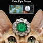 Cat's Eye Stone Solid Diamond Necklace