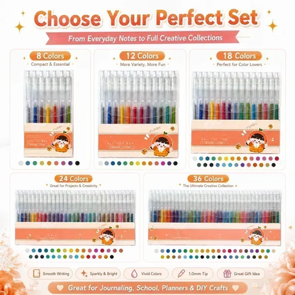 🎁Glitter Gel Pen Set – Smooth Writing 🎨