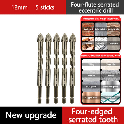 🔥2026 Hot Sale🔥High-Strength 4-Flute Serrated Eccentric Drill Bit Kit - Durable & Versatile for All DIY Projects