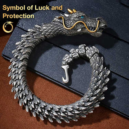 Dragon Head Premium Sterling Silver Bracelet - Bring you fortune and good luck!