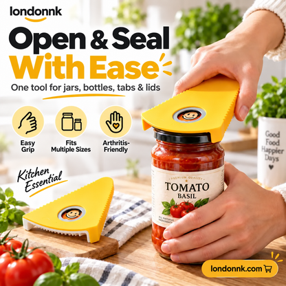 🥳HOT SALE🥳💞50K+ SOLD! Multi-Opener! Opens 6 lid types, non-slip & easy grip. Effortless opening – grab yours! ✅