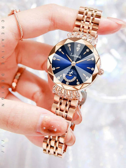 Fashionable Diamond Moon Star Watch for Women