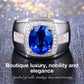 Men's Silver Tone Blue Cubic Zirconia Rhinestones Ring