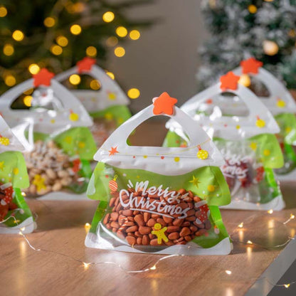 💖LAST DAY SALE 50% OFF!!🎁Easy Fill, Easy Seal🎄 Festive Self-Seal Treat Bags – Santa & Snowman Print | Resealable, Food-Safe & Perfect for Cookies, Chocolates & Little Gifts 🎅⛄