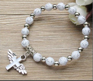 Angel Wing Cross Bracelet