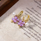 🌸Fashion crystal four-petal flower pearl earrings