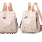 Floral Embroidered Waterproof Oxford Backpack