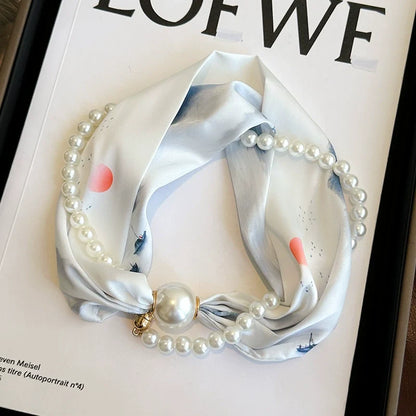 🌟New Arrival💕Magnetic Clasp Pearl Scarf Necklace