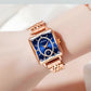 💎Fashion Square Ladies Rose Gold Diamond Watch
