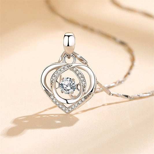 💗Beating Heart Sparkling Women's Silver Necklace