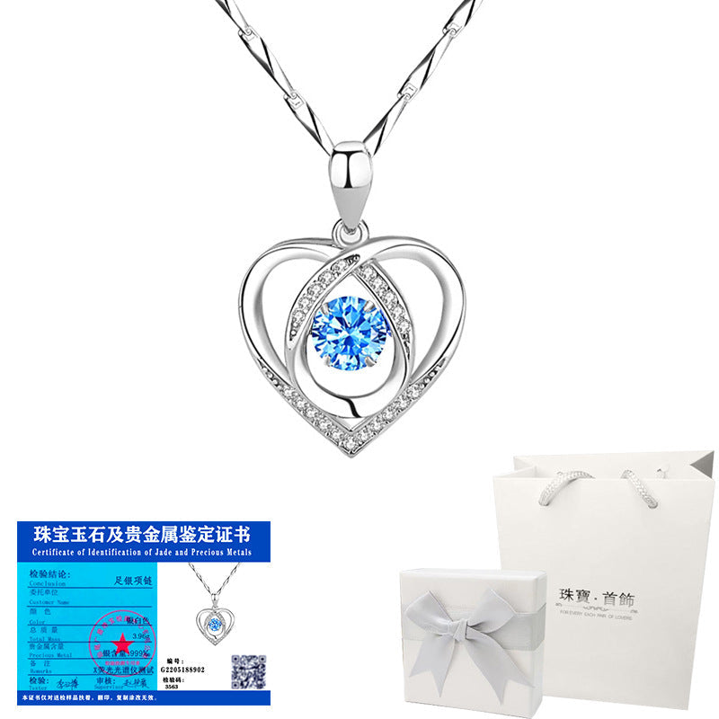 💗Beating Heart Sparkling Women's Silver Necklace