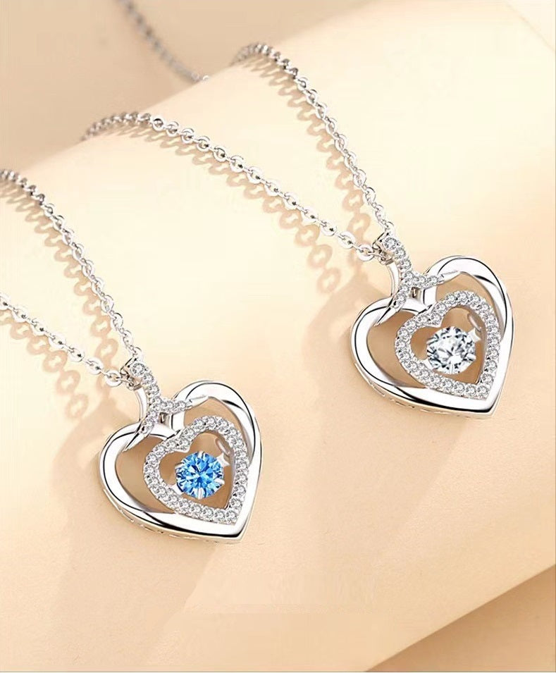 💗Beating Heart Sparkling Women's Silver Necklace
