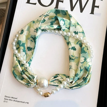 🌟New Arrival💕Magnetic Clasp Pearl Scarf Necklace