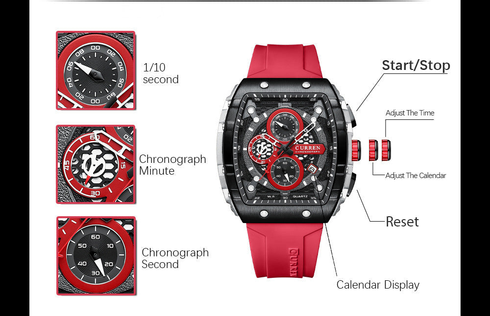 🌈Cyberpunk Futuristic Style⌚Men's Multifunctional Fashion Quartz Watch