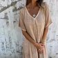 💕Limited Sale 50% OFF💕Women's Loose V-neck cotton linen dress