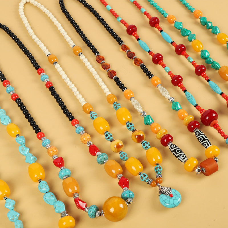 Tibetan Turquoise Dzi Pendant ( 7 Styles )