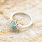Sterling Silver Natural Turquoise Diamond Ring