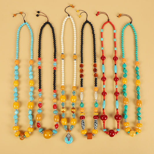 Tibetan Turquoise Dzi Pendant ( 7 Styles )