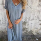 💕Limited Sale 50% OFF💕Women's Loose V-neck cotton linen dress