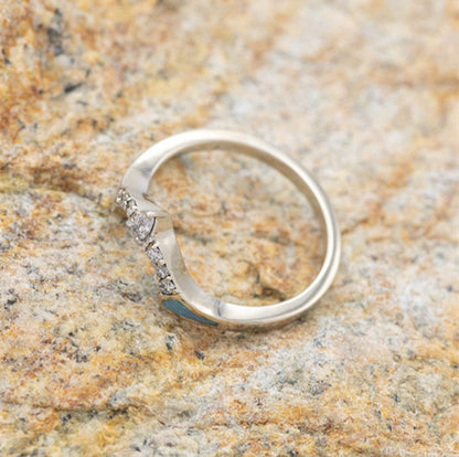 Sterling Silver Natural Turquoise Diamond Ring