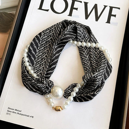 🌟New Arrival💕Magnetic Clasp Pearl Scarf Necklace