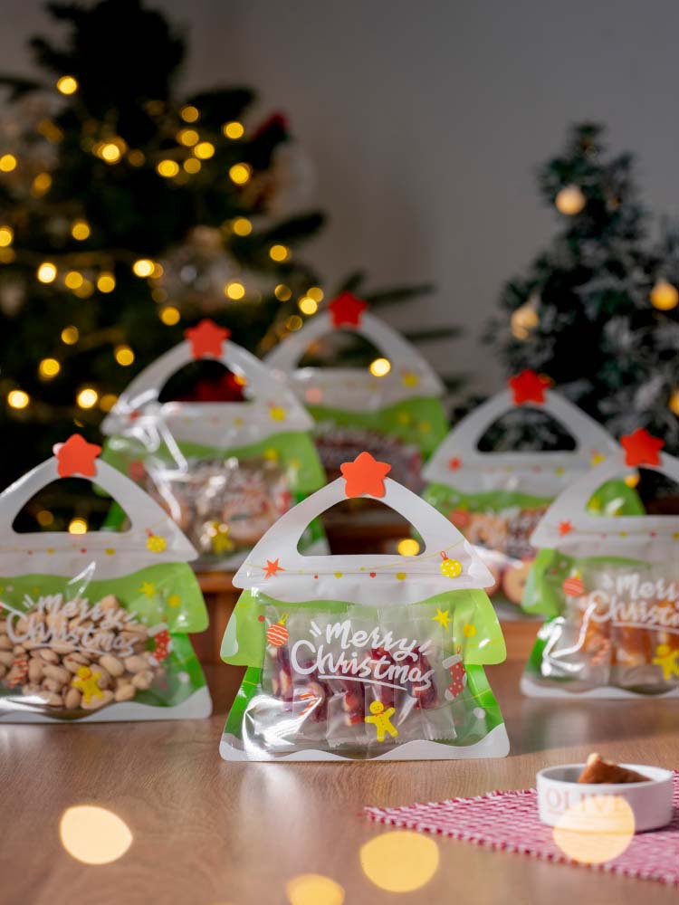 💖LAST DAY SALE 50% OFF!!🎁Easy Fill, Easy Seal🎄 Festive Self-Seal Treat Bags – Santa & Snowman Print | Resealable, Food-Safe & Perfect for Cookies, Chocolates & Little Gifts 🎅⛄